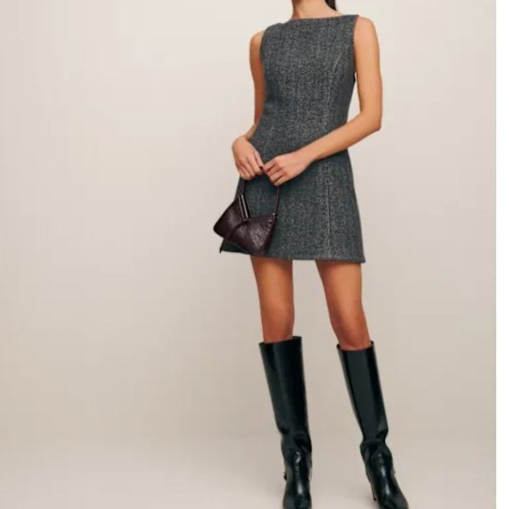💼Herringbone Tweed Mini Dress with pockets